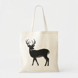 Bolso De Tela Tote de ciervos blancos y negros