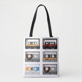 Bolso De Tela Tote de cinta cassette
