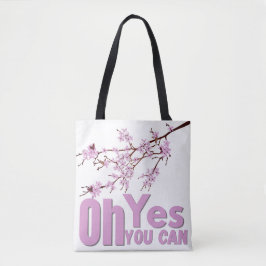 Bolso De Tela Tote de Cita Motivacional - Ilustración de Rama Fl