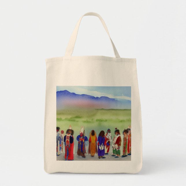 Bolso De Tela Tote de comestibles para celebraciones indias (Frente)