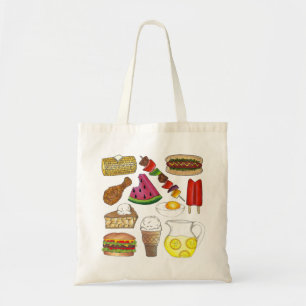 Bolso De Tela Tote de comida picnic de verano BBQ Foodie