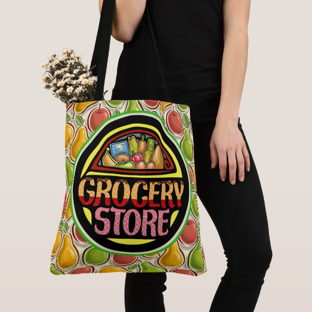 Bolso De Tela Tote de compras con estampado total - Ver parte tr (Detalle)