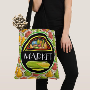 Bolso De Tela Tote de compras con impresión total - Ver parte tr