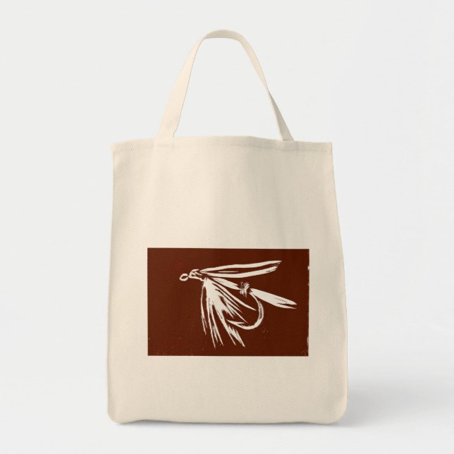 Bolso De Tela tote de compras de avispas de trucha con mosca húm (Frente)