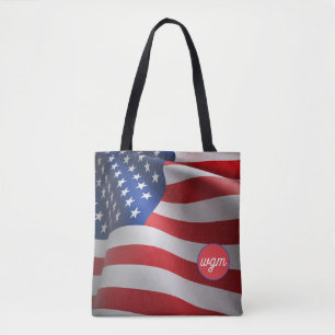 Bolso De Tela TOTE de compras de monograma personalizado de FLAG