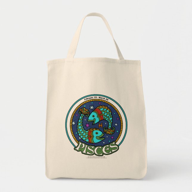 Bolso De Tela TOTE de compras de NP Pisces (Frente)
