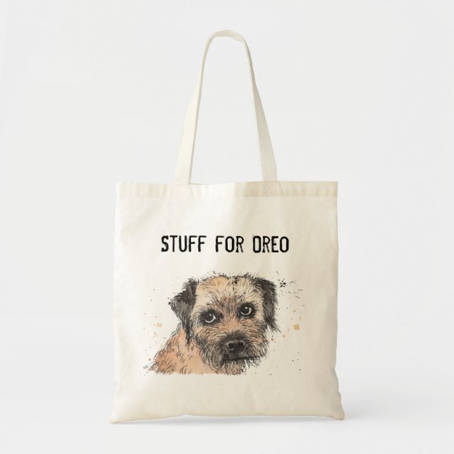 Bolso De Tela Tote de compras divertido y lindo Border Terrier (Frente)