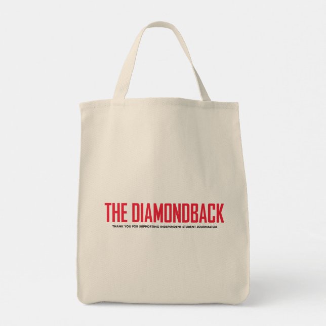 Bolso De Tela Tote de compras en diamantes (Reverso)