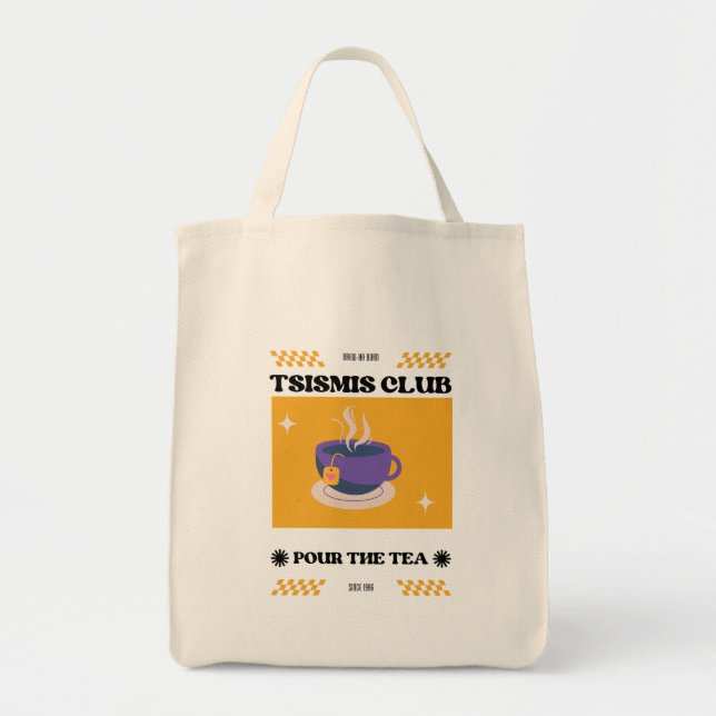 Bolso De Tela Tote de compras en el club Tsismis (Frente)
