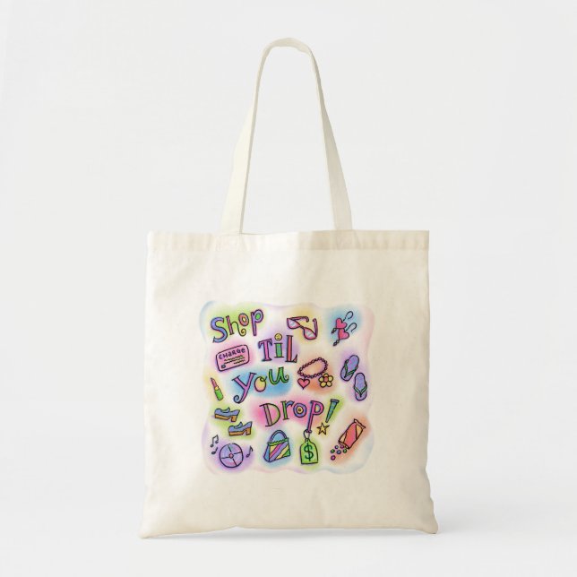 Bolso De Tela Tote de compras hasta caer (Frente)