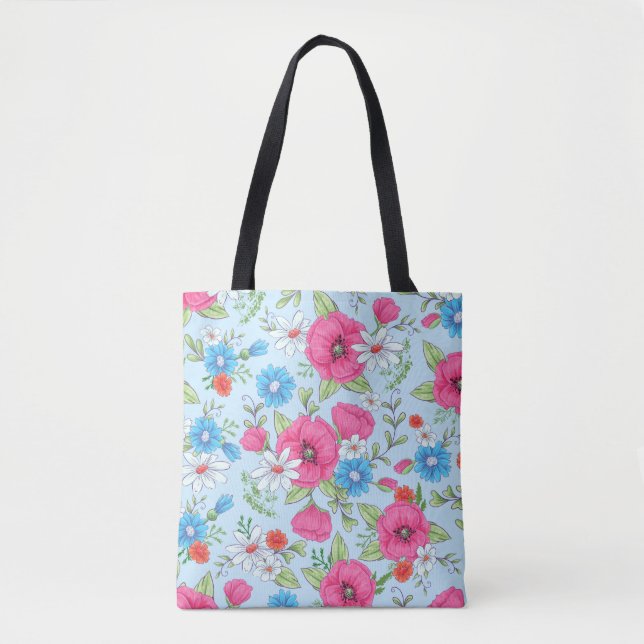 Bolso De Tela Tote de Coppies y Daisies (Anverso)