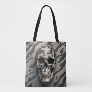Bolso De Tela TOTE de cráneo LITE Memento Mori Camo