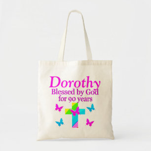BOLSO DE TELA TOTE DE CRUZ Y MARIPOSA PERSONALIZADO 90