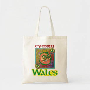 Bolso De Tela Tote de Cymru País de Gales con arte céltico