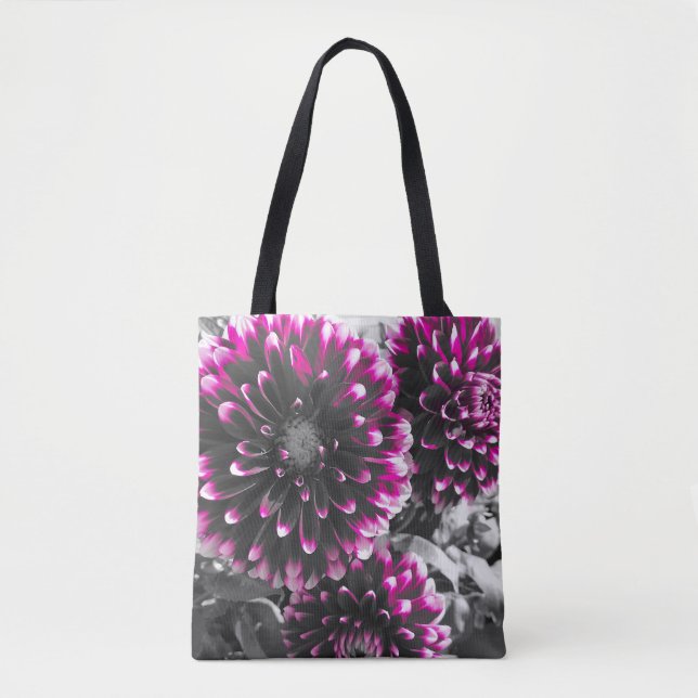Bolso De Tela tote de Dahlias Georgine (Anverso)