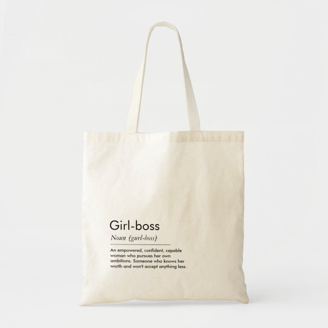 Bolso De Tela Tote de definición de jefe chica (Frente)