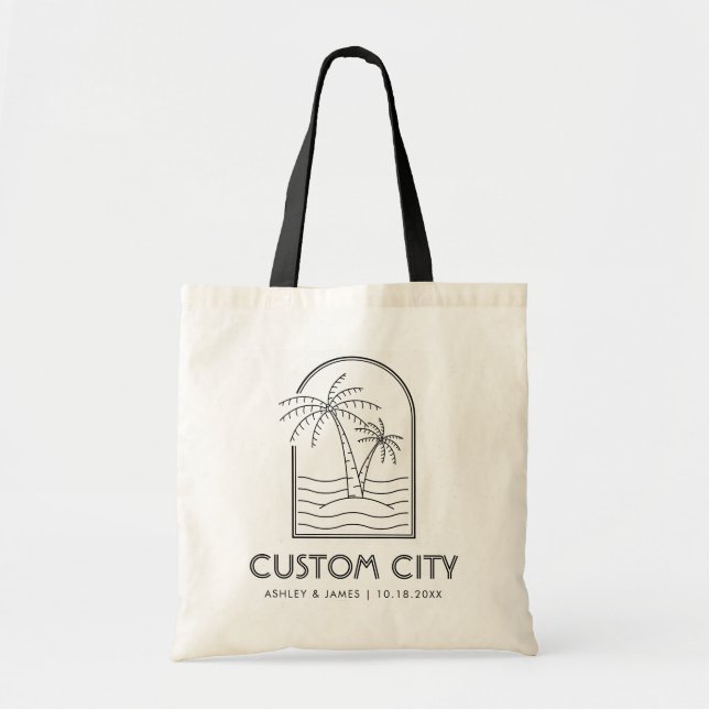 Bolso De Tela Tote de destino Personalizado de bolsitas de bienv (Frente)