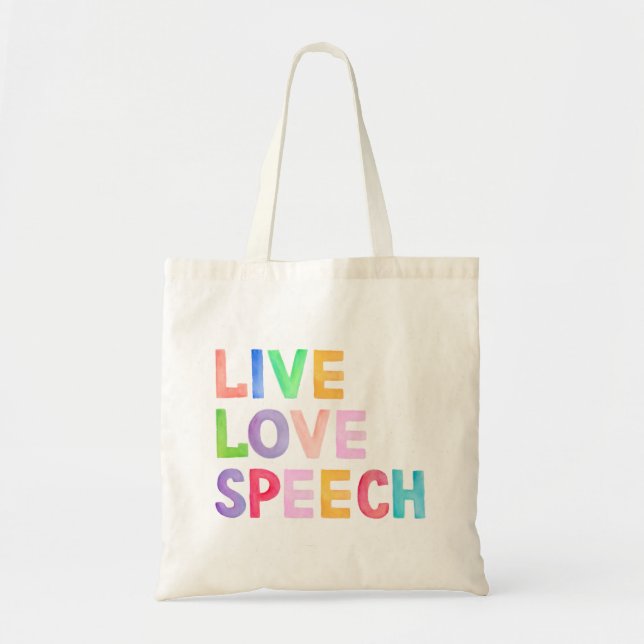 Bolso De Tela Tote de discurso de amor en vivo (Frente)