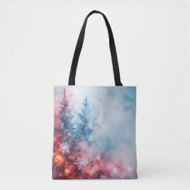 Bolso De Tela Tote de diseño de acuarela de árbol de Navidad