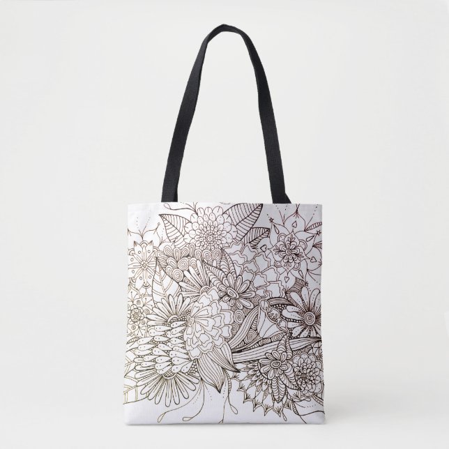 Bolso De Tela Tote de diseño de arte Doodle (Anverso)