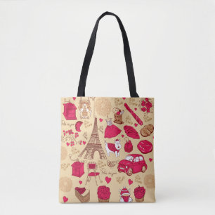 Bolso De Tela Tote de diseño francés caprichoso