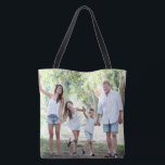 Bolso De Tela Tote de doble cara de foto de familia personalizad<br><div class="desc">Diseñe su propio tote de fotos de 2 caras con su foto personalizado con una plantilla de imagen de sangrado completo. Simplemente reemplace esta foto de muestra con sus propias fotos con su propio personaje y sus seres queridos.</div>