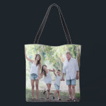 Bolso De Tela Tote de doble cara de foto de familia personalizad<br><div class="desc">Diseñe su propio tote de fotos de 2 caras con su foto personalizado con una plantilla de imagen de sangrado completo. Simplemente reemplace esta foto de muestra con sus propias fotos con su propio personaje y sus seres queridos.</div>