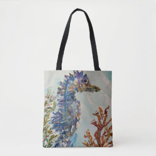 Bolso De Tela Tote de doble cara de marea acuarela