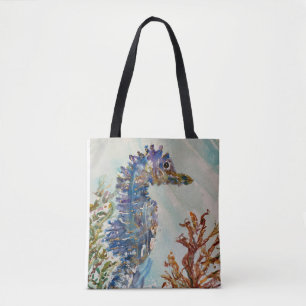 Bolso De Tela Tote de doble cara de marea acuarela