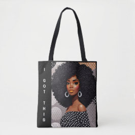 Bolso De Tela tote de empoderamiento de Chica Afro divertido