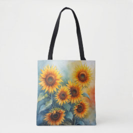 Bolso De Tela Tote de Encanto Rústico del Girasol