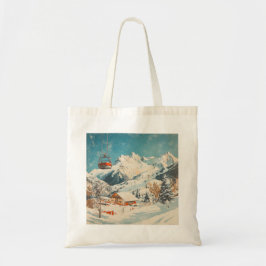 Bolso De Tela Tote de escape de Chalet en invierno