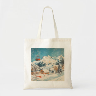 Bolso De Tela Tote de escape de Chalet en invierno