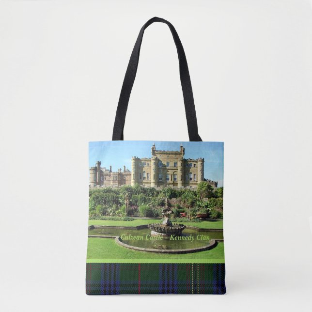 Bolso De Tela Tote de Escocia Kennedy Clan Culzean Castle y Tart (Anverso)