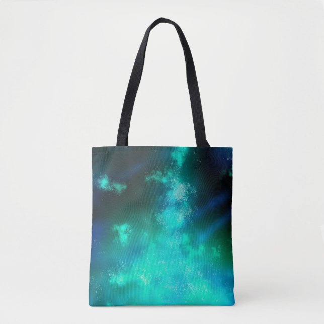 Bolso De Tela Tote de Esmeralda del cielo nocturno (Anverso)
