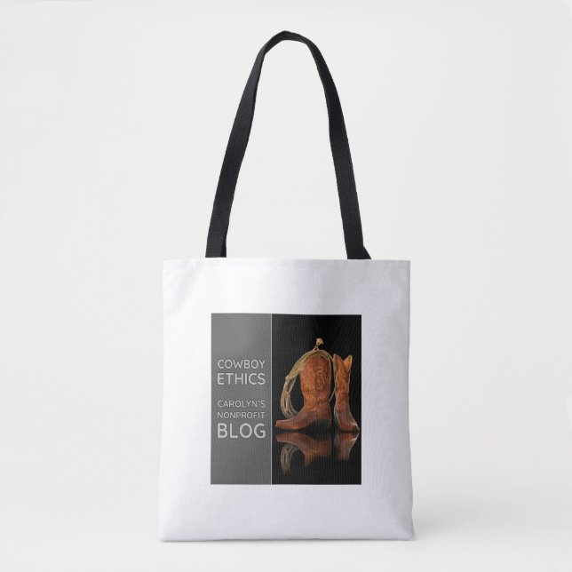 Bolso De Tela Tote de ética de cowboy de Carolyn (Anverso)