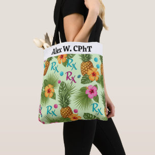 Bolso De Tela Tote de farmacia de piña tropical personalizada y