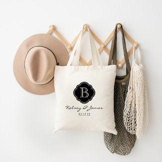 Bolso De Tela Tote de favores de matrimonio de Personalizado bla