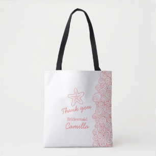Bolso De Tela Tote de favores personalizado de la dama de novia 