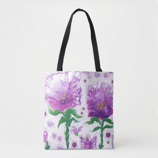 Bolso De Tela Tote de flor ángel (Anverso)