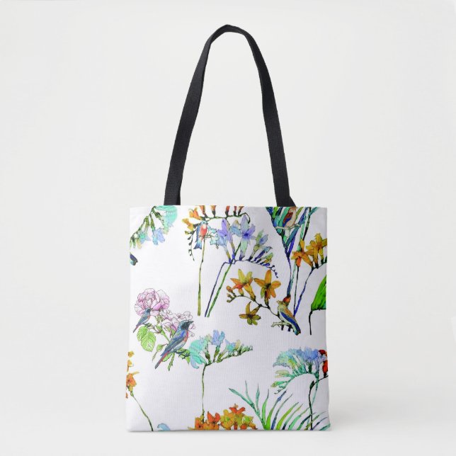 Bolso De Tela Tote de flora y fauna tropicales (Anverso)