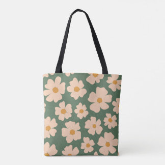 Bolso De Tela Tote de florecimiento verde