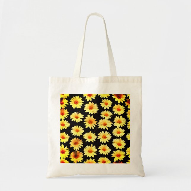 Bolso De Tela Tote de flores amarillas (Frente)