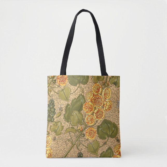 Bolso De Tela Tote de flores amarillas antiguas (Anverso)
