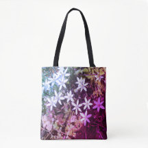 Tote de flores blancas y rosas