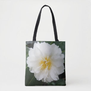 Bolso De Tela Tote de flores de camellia floral blanca