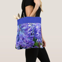 Tote de Flores de Hiacinth Floral Azul