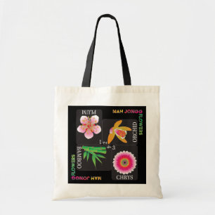 Bolso De Tela Tote de flores Mah Jongg 4