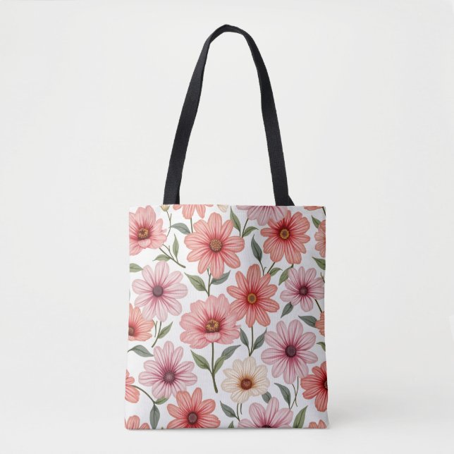 Bolso De Tela Tote de flores uno (Anverso)