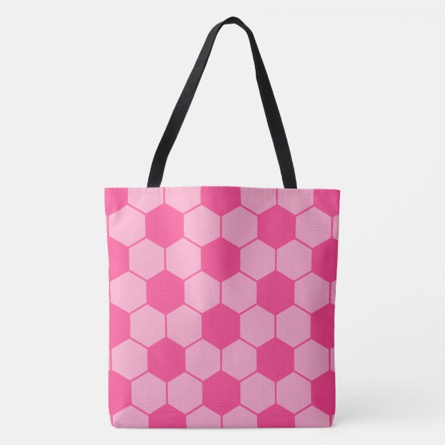 Bolso De Tela Tote de fútbol rosa (Anverso)
